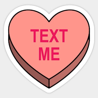 Valentines Candy Heart Pink Text Me Sticker